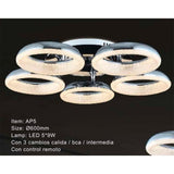 PLAFON ANILLOS CROMADOS 5 LUCES