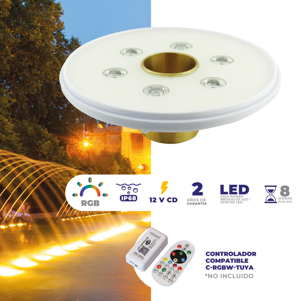 LUMINARIO RGB SUMERGIBLE PARA FUENTES Y ESTANQUES MCA TECNOLITE