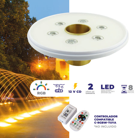 LUMINARIO RGB SUMERGIBLE PARA FUENTES Y ESTANQUES MCA TECNOLITE