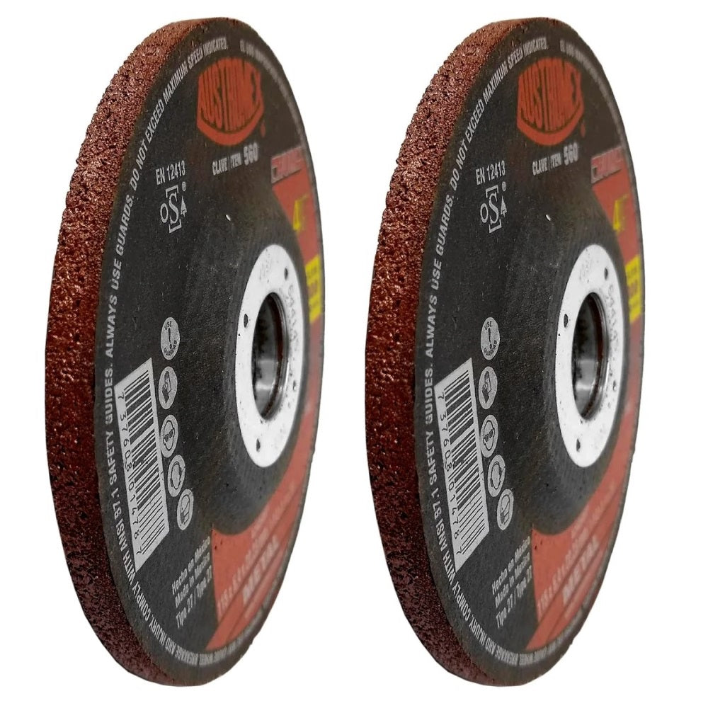 DISCO CON CENTRO DEPRIMIDO PARA DESBASTE DE METAL A24Q4BFP 4-1/2X1/4X7/8 (115X6.4X22.23) MCA AUSTROMEX