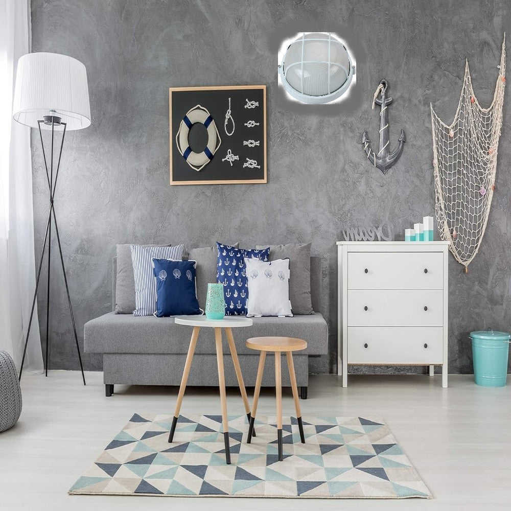 NAUTICA CON GUARDA REDONDA 60W E27 NO INCLUYE FOCO COLOR BLANCO MCA. TECNOLED