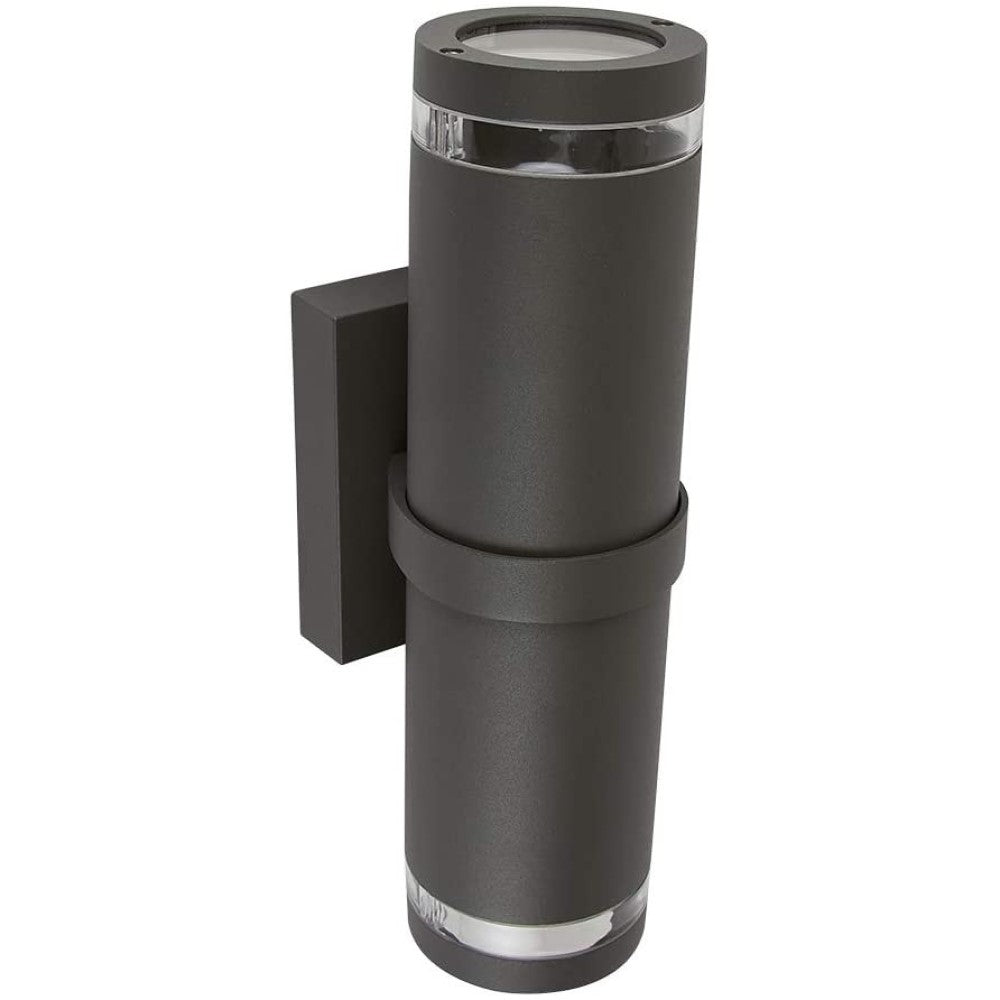 LUMINARIO INCANDESC. MURO EXTERIOR CUBIERTO 127V 50-60 HZ  2XGU10 NEGRO TECNOLED