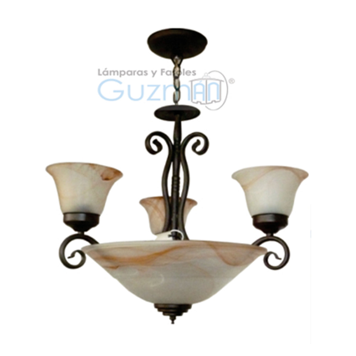 CANDIL MODELO 300 6 LUCES SIN FOCO BLANCO MARMOL MCA GUZMAN
