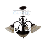 CANDIL MODELO 336 PANTALLAS HACIA ABAJO 5 LUCES SIN FOCO CAFE MCA GUZMAN