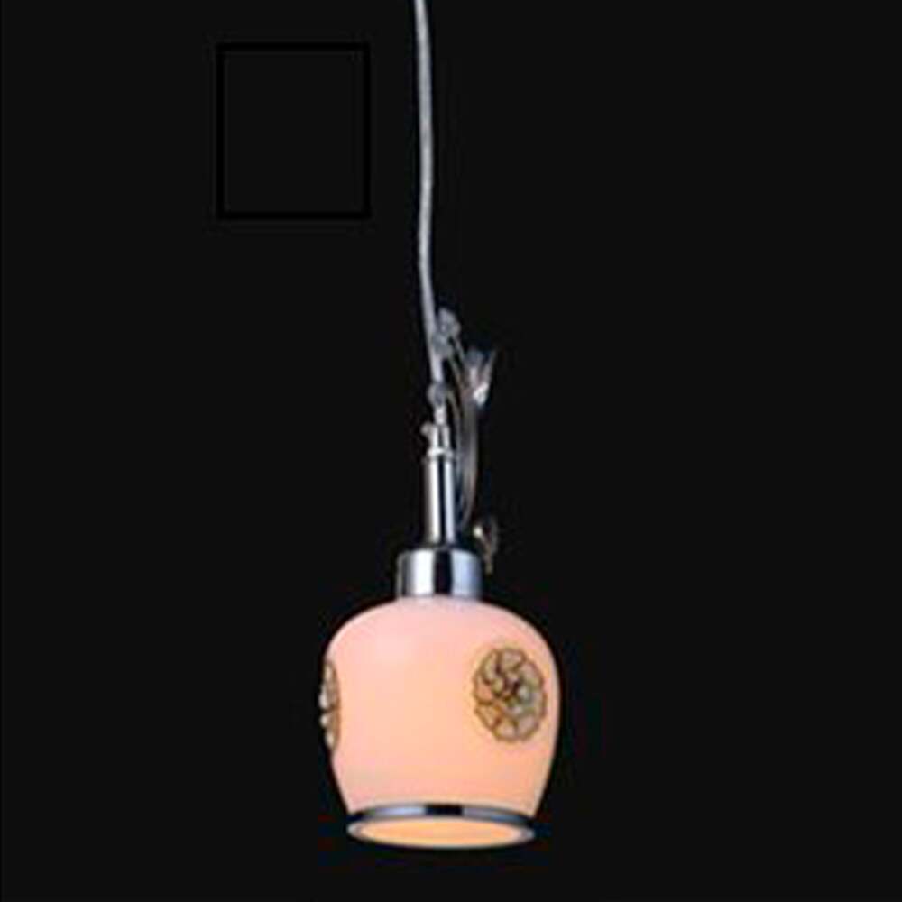 CAMPANA 1L E27PANTALLA BLANCA DECORADA BASE CROMADA IIDSA