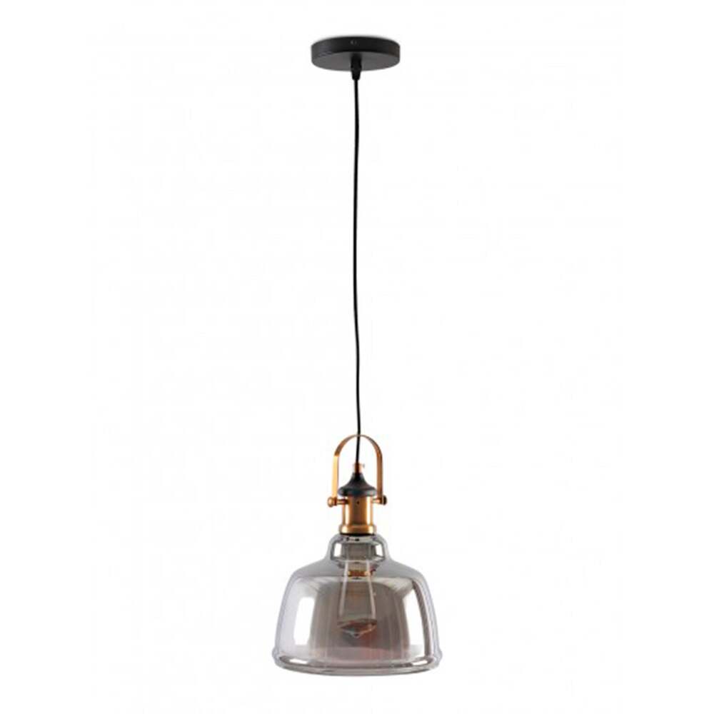 LÁMPARA COLGANTE DE CRISTAL CALUX 40W 125V E27 ACABADO HUMO-LATON