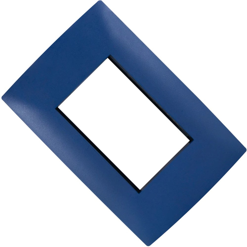 PLACA CIEN A COLOR 3 MODULOS COLOR AZUL MATE LEVITON
