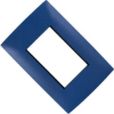 PLACA CIEN A COLOR 3 MODULOS COLOR AZUL MATE LEVITON