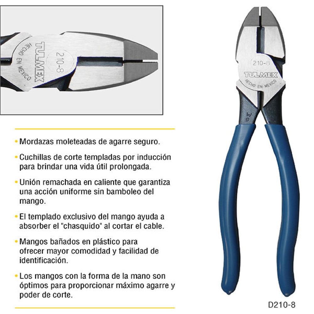 PINZA DE ELECTRICISTA ALTA PALANCA 9" TULMEX KLEIN TOOLS