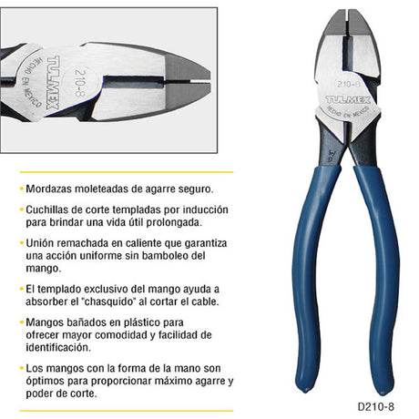PINZA DE ELECTRICISTA ALTA PALANCA 9" TULMEX KLEIN TOOLS
