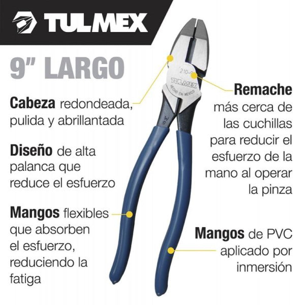 PINZA DE ELECTRICISTA ALTA PALANCA 9" TULMEX KLEIN TOOLS