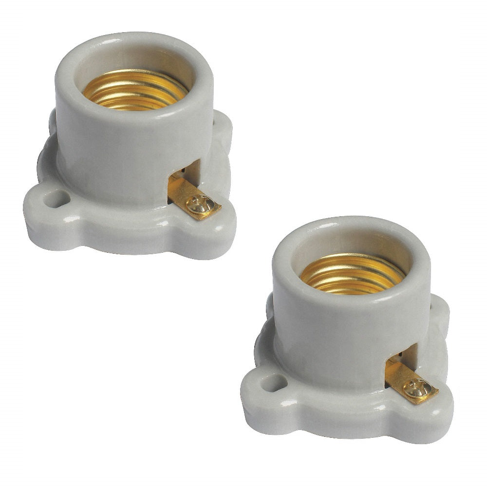 PORTALAMPARA REDONDA  BLANCA Y LATON WD4600-C