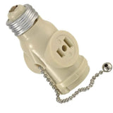 Socket Ladrón con Apagador de Cadena Marfil Leviton