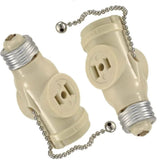Socket Ladrón con Apagador de Cadena Marfil Leviton