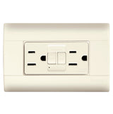 TOMACORRIENTE DUPLEX CON INTERRUPTOR CIRCUITO FALLA A TIERRA ICFT15A,27V MARFIL
