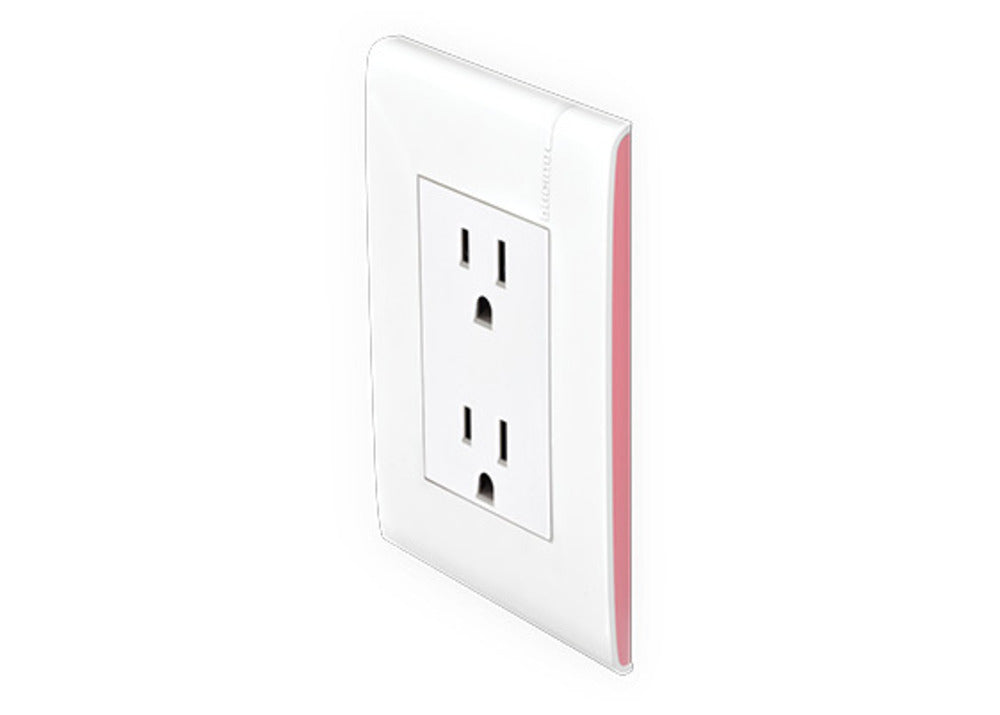 TOMACORRIENTE DÚPLEX 2P+T CON PROTECCIÓN INFANTIL 15A 127-250V PLACA FLAMINGO