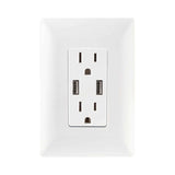 CONTACTO DÚPLEX ESTEVEZ ALPHA 2 POLOS CON TIERRA Y 2 PUERTOS USB BLANCO