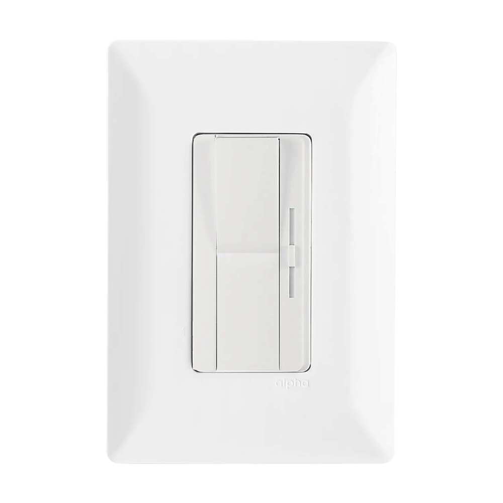 ATENUADOR DE LUZ ESTEVEZ ALPHA CON BOTÓN BASCULANTE Y CONTROL DESLIZABLE BLANCO