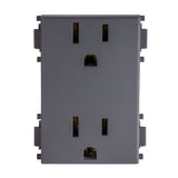 CONTACTO DÚPLEX ESTEVEZ ALPHA 2 POLOS CON TIERRA 3 MÓDULOS NEGRO