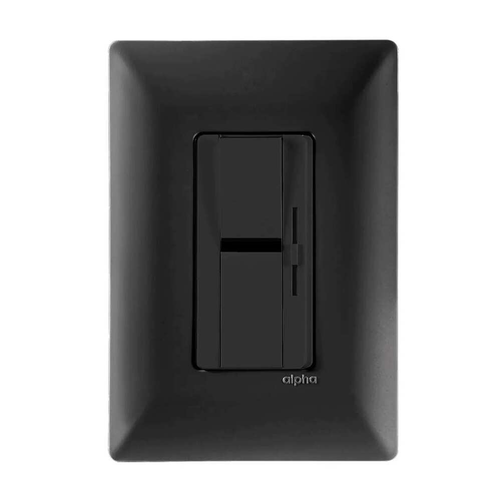 ATENUADOR DE LUZ ESTEVEZ ALPHA CON BOTÓN BASCULANTE Y CONTROL DESLIZABLE NEGRO