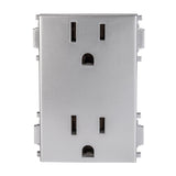 CONTACTO DÚPLEX ESTEVEZ ALPHA 2 POLOS CON TIERRA 3 MÓDULOS PLATA