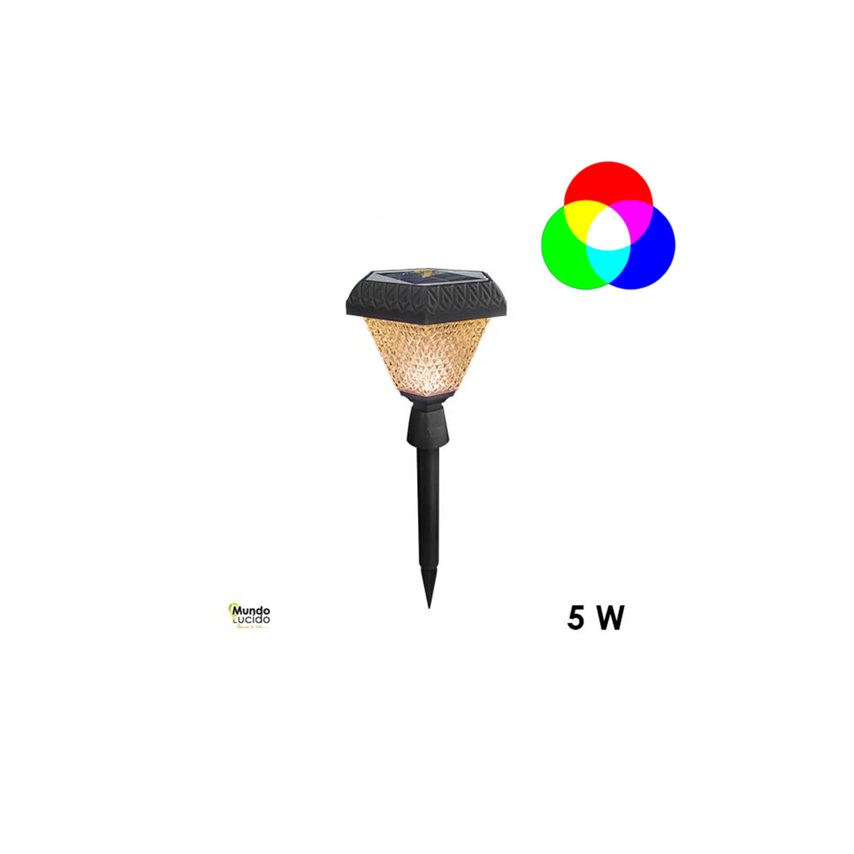 ESTACA SOLAR TIPO FAROL 5W RGB MUNDO LUCIDO