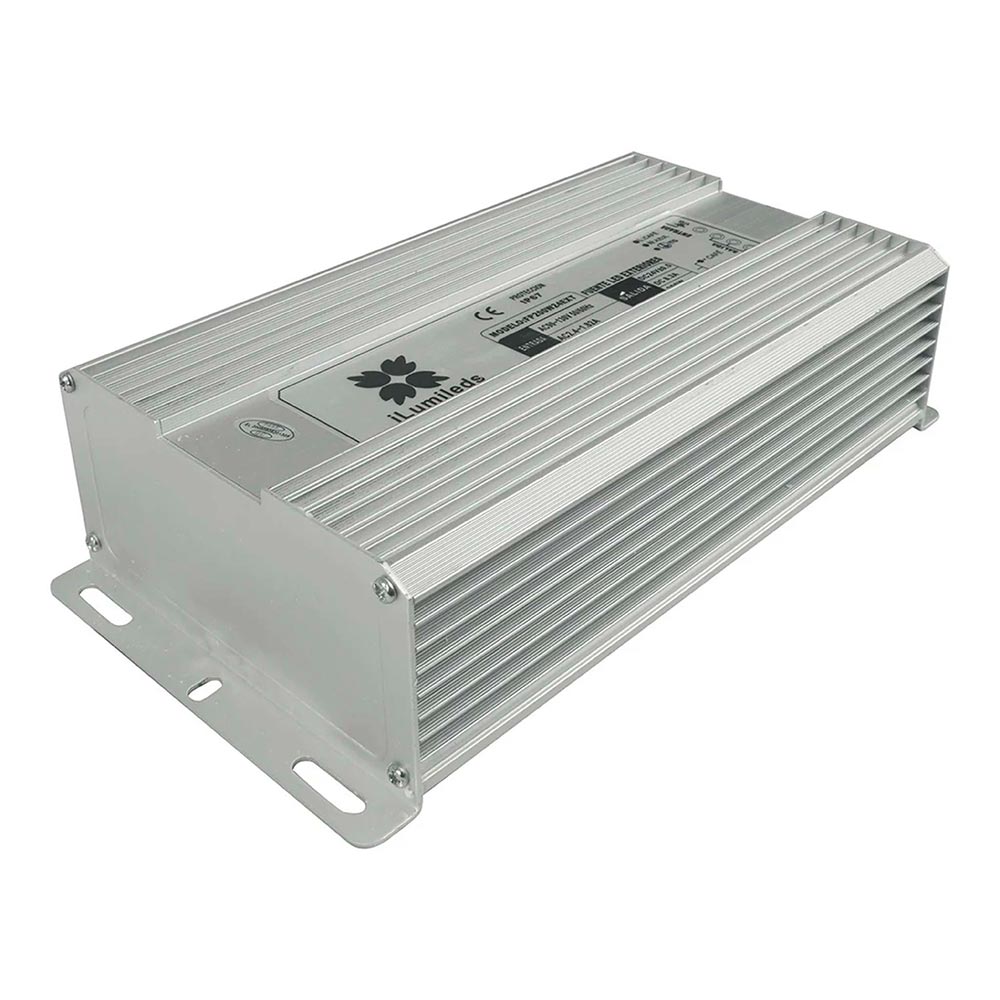 FUENTE DE ALIMENTACION PARA TIRA EXTRAPLANA O LUMINARIOS DE LED 160 WATTS 100-240V CA SALIDA 24V CC IP67 ILUMILEDS