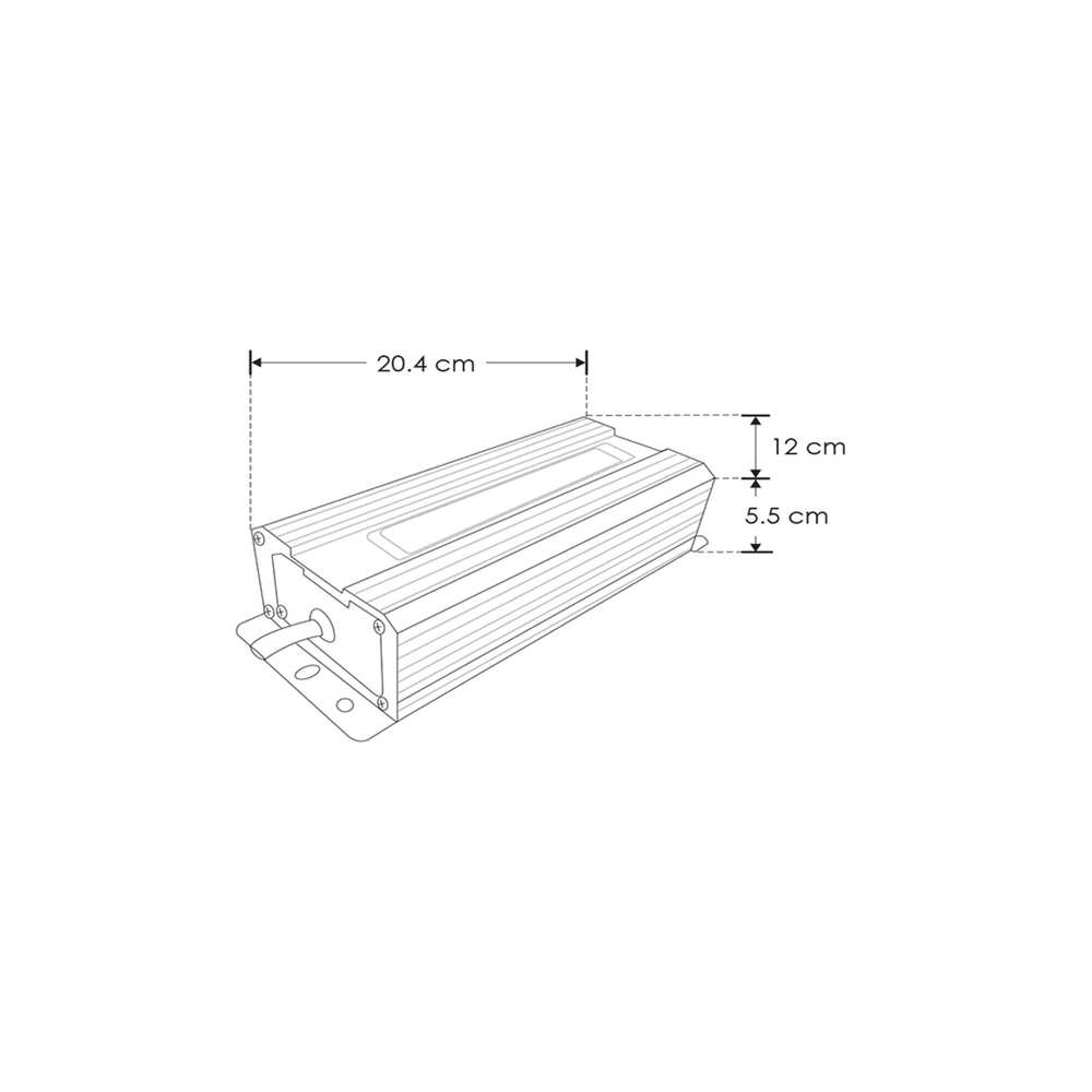 FUENTE DE ALIMENTACION PARA TIRA EXTRAPLANA O LUMINARIOS DE LED 160 WATTS 100-240V CA SALIDA 24V CC IP67 ILUMILEDS