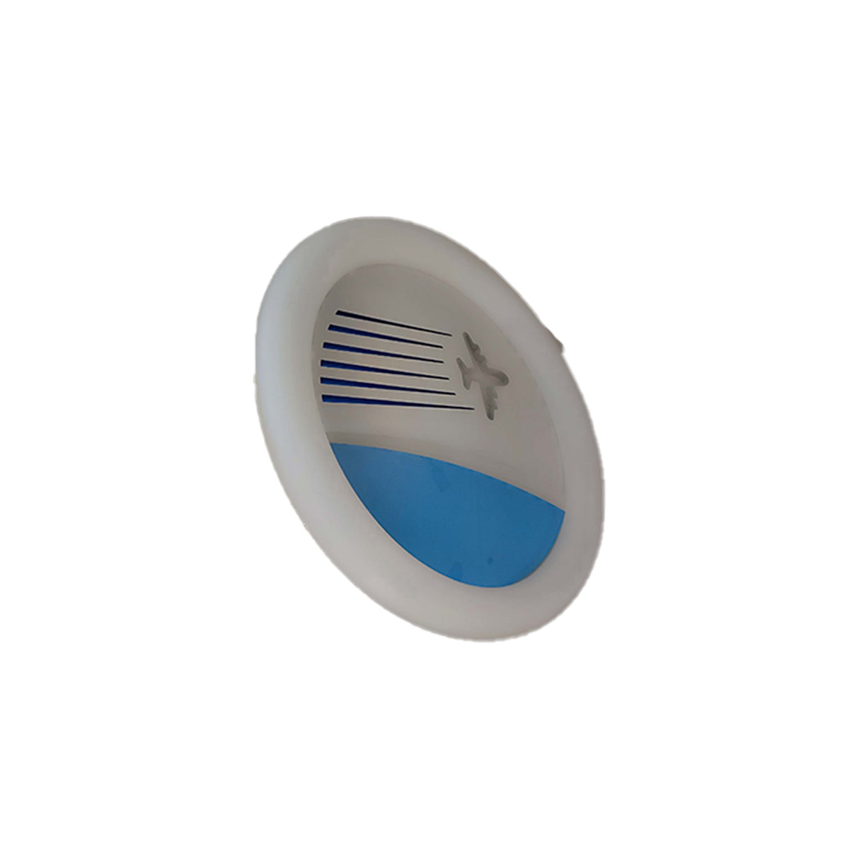 LUMINARIA DORMITORIO DE ACRILICO AVION AZUL 60W 3 CAMBIOS DE LUZ MCA GOODWILL ***HAE2025***