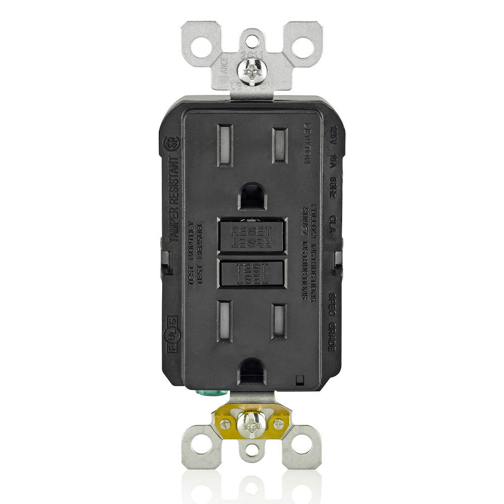 INTERRUPTOR DE CIRCUITO FALLA TIERRA DX GFCI SMARTLOCK 15A-125V NEGRO