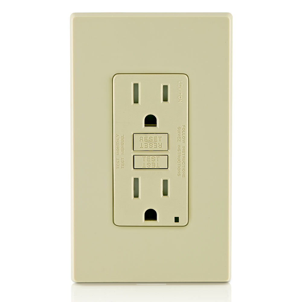 RECEPTACULO DUPLEX ICFT FASE X SLIM 15A/125V. TR MARFIL GFTR1-00I
