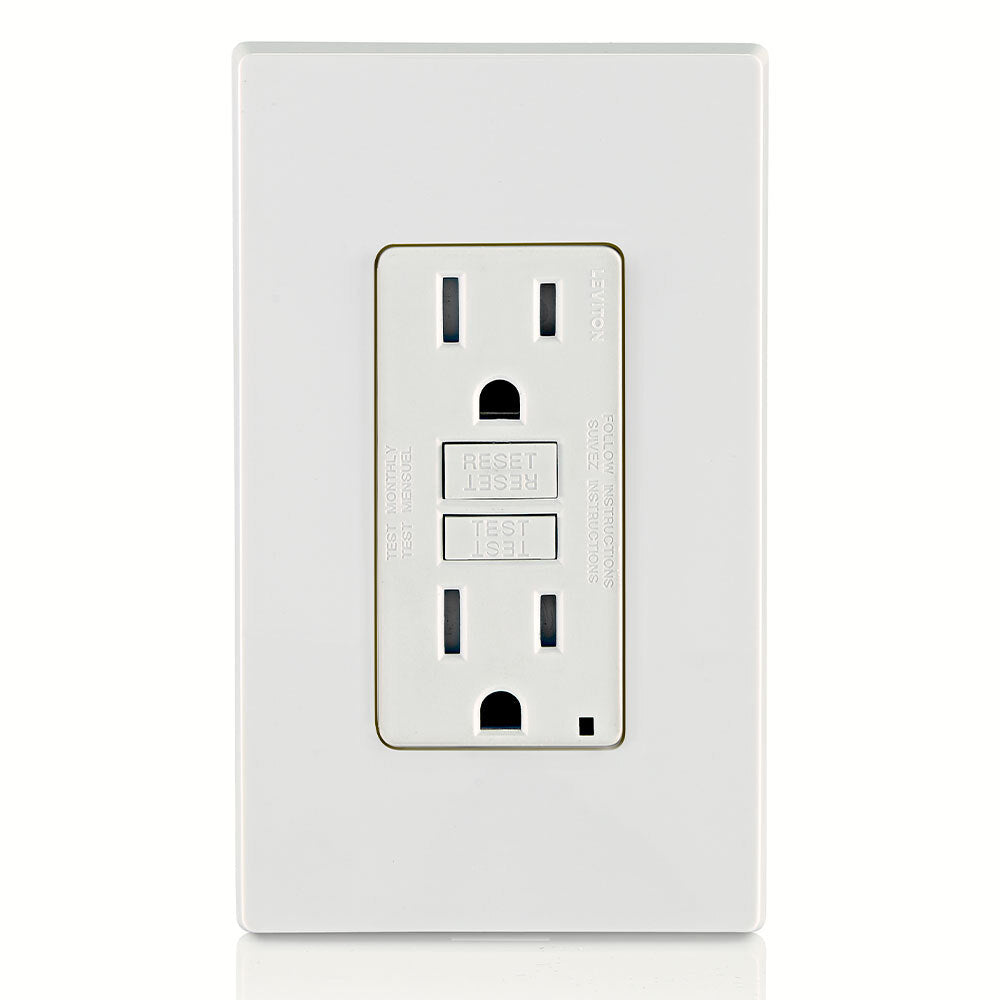 RECEPTACULO DUPLEX ICFT FASE X SLIM 15A/125V. TR BLANCO GFTR1-00W *** OFRECER E90329 O N2329-BL ***