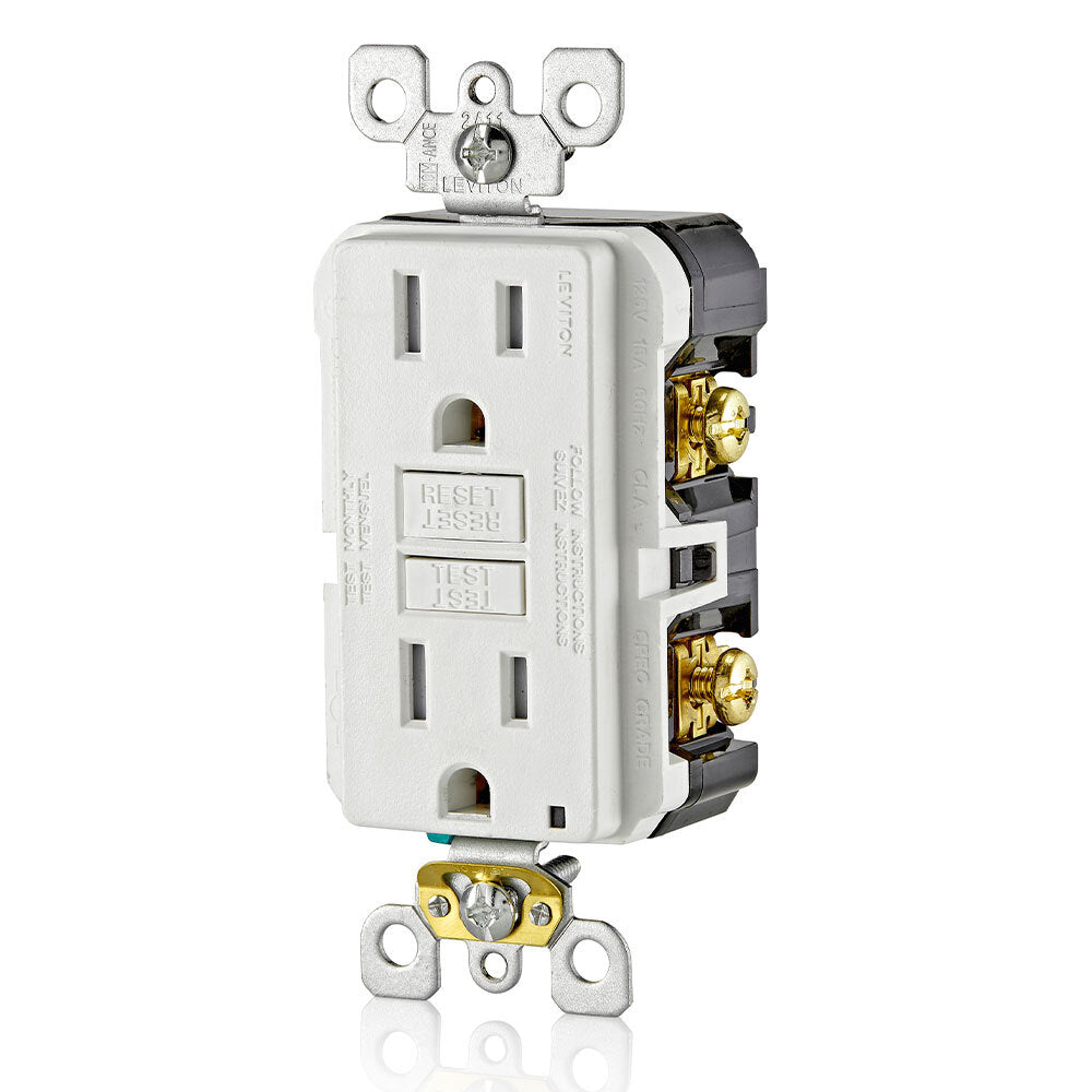 RECEPTACULO DUPLEX ICFT FASE X SLIM 15A/125V. TR BLANCO GFTR1-00W *** OFRECER E90329 O N2329-BL ***