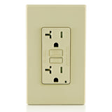 RECEPTACULO DUPLEX GFCI SLIM SMARTLOCKPRO GRADO COMERCIAL TAMPER RESISTANT 20A 125V 2P 3H C/ AUTO-PRUEBA MARFIL INCLUYE PLACA 10