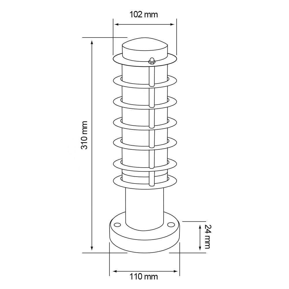 MINI POSTE ALPINO TECNOLITE DE EXTERIOR PARA SOBREPONER BASE E27