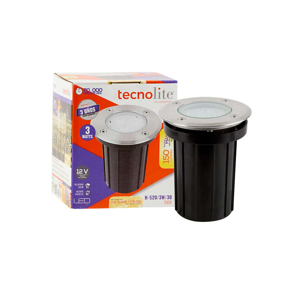 LÁMPARA DE EXTERIOR LED SUMERGIBLE DE BAJA PROFUNDIDAD 3W LUZ SUAVE CÁLIDA