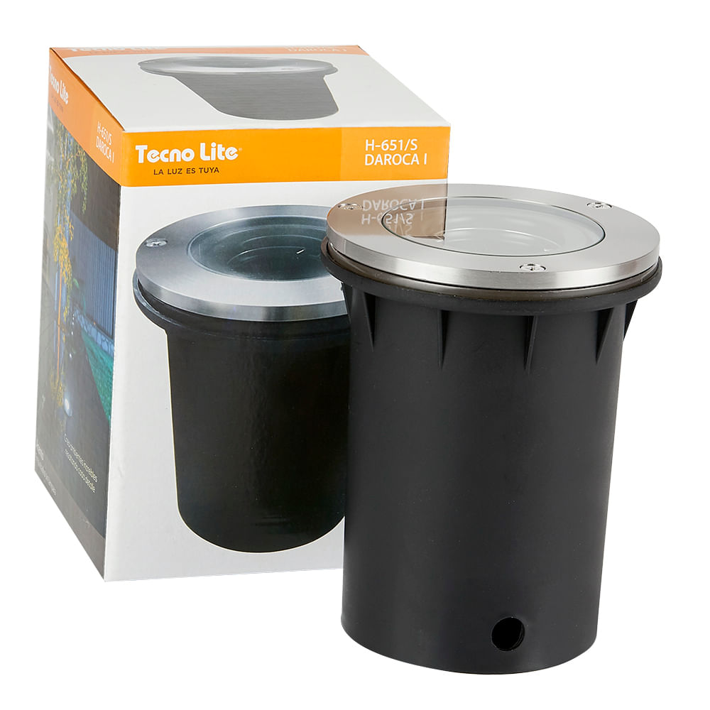 LÁMPARA DE EXTERIOR LED DAROCA I TECNOLITE DE PISO EMPOTRABLE 50W IP65 BASE GX5.3 NO INCLUYE FOCO