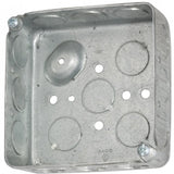 CAJA CUADRADA TROQUELADA 4" P/TUBO 1/2" PROF. 1 1/2" 190R RACO