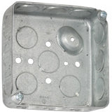 CAJA CUADRADA TROQUELADA 4" P/TUBO 1/2" PROF. 1 1/2" 190R RACO