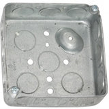 CAJA CUADRADA TROQUELADA 4" P/TUBO 1/2" PROF. 1 1/2" 190R RACO