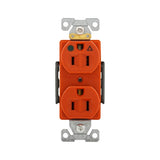 RECEPTACULO DUPLEX NARANJA IG 2F-3H 15A/125V. NEMA 5-15R IG8200RN