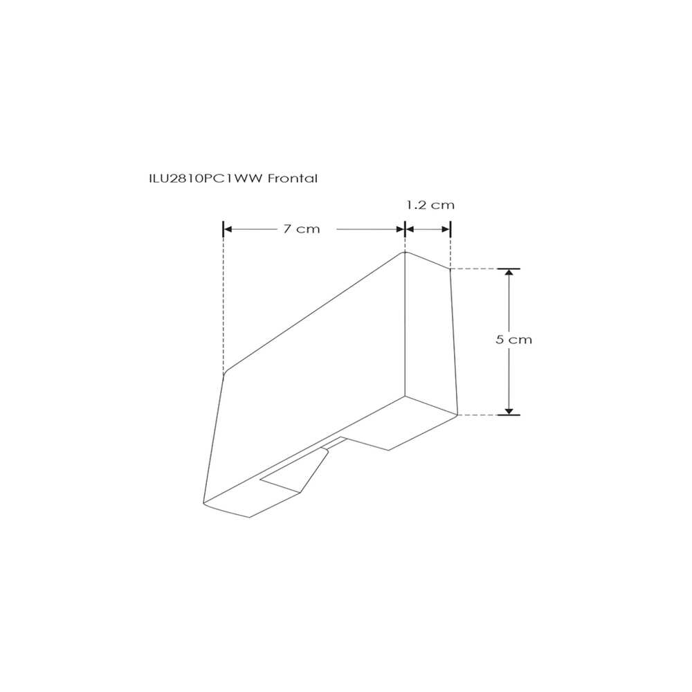 LUMINARIO DE PARED SOBREPONER RECTANGULAR LED NEGRO 1W BLANCO CALIDO 120 85-265V IP65 ILUMILEDS