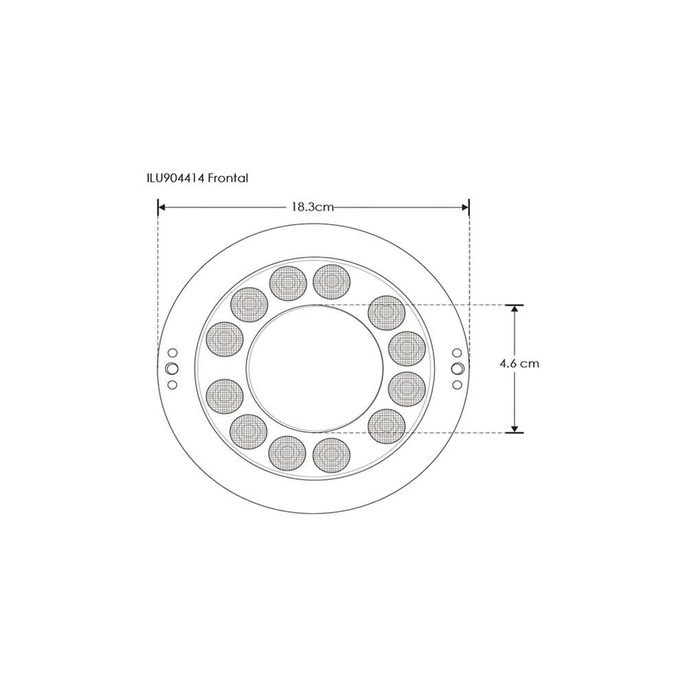 LUM SUBACUATICO T/DONA 12 LEDS RGB 3 EN 1 36W 24V OPT 40 EMPOTRAR ACERO INX IP68 ILUMILEDS