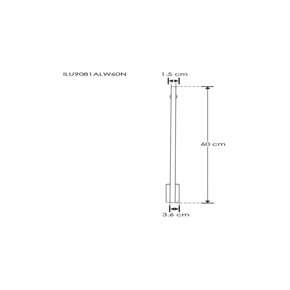LUMINARIO DE PARED SOBREPONER CILINDRICO LED NEGRO BASE ALTA 60CM 10W BLANCO CALIDO 120 100-240V IP20 ILUMILEDS