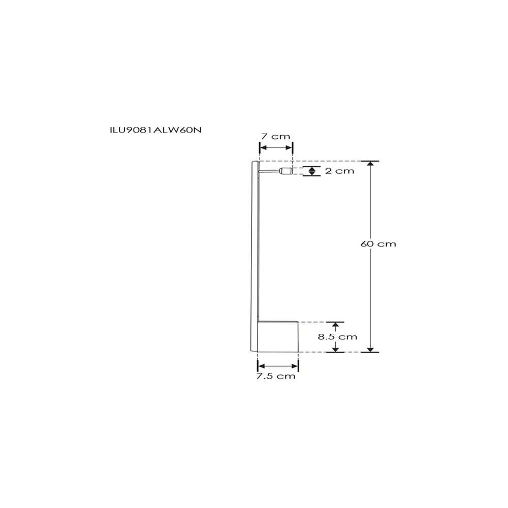 LUMINARIO DE PARED SOBREPONER CILINDRICO LED NEGRO BASE ALTA 60CM 10W BLANCO CALIDO 120 100-240V IP20 ILUMILEDS