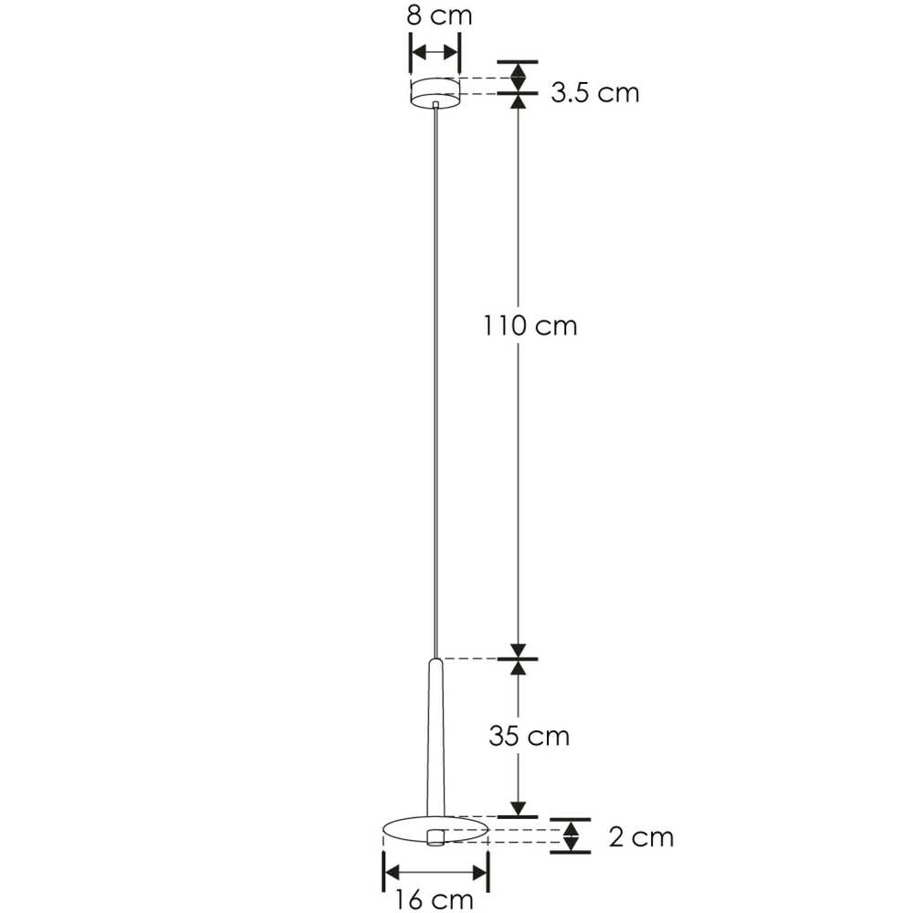 LUM. SUSP. NEGRO LED BC 6W 86G IP20 ILUMILEDS