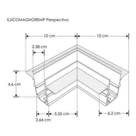 KIT DE COPLE NEGRO 90G CONEX HORIZONTAL (INCLUYE BARRAS DE METAL Y TORNILLOS PARA RIEL ILUTMAG6246EMP) ILUMILEDS