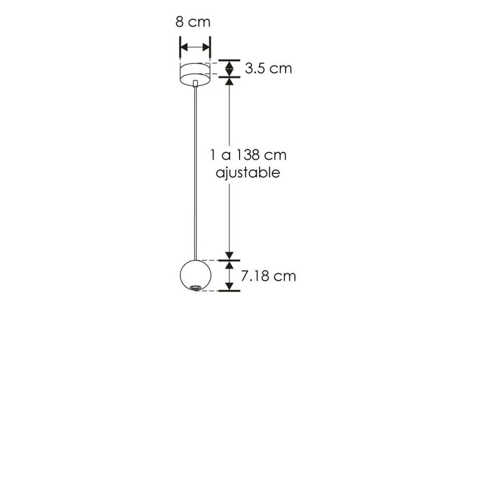 LUM. SUSP. ESFERA GRIS LED BC 4.5W 38G IP20 ILUMILEDS