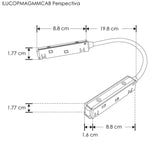 CONECTOR ELECTRIFICADO MACHO-MACHO CON CABLE 20 CM P/RIEL MAGNETICO 48V 200W MAX ILUMILEDS