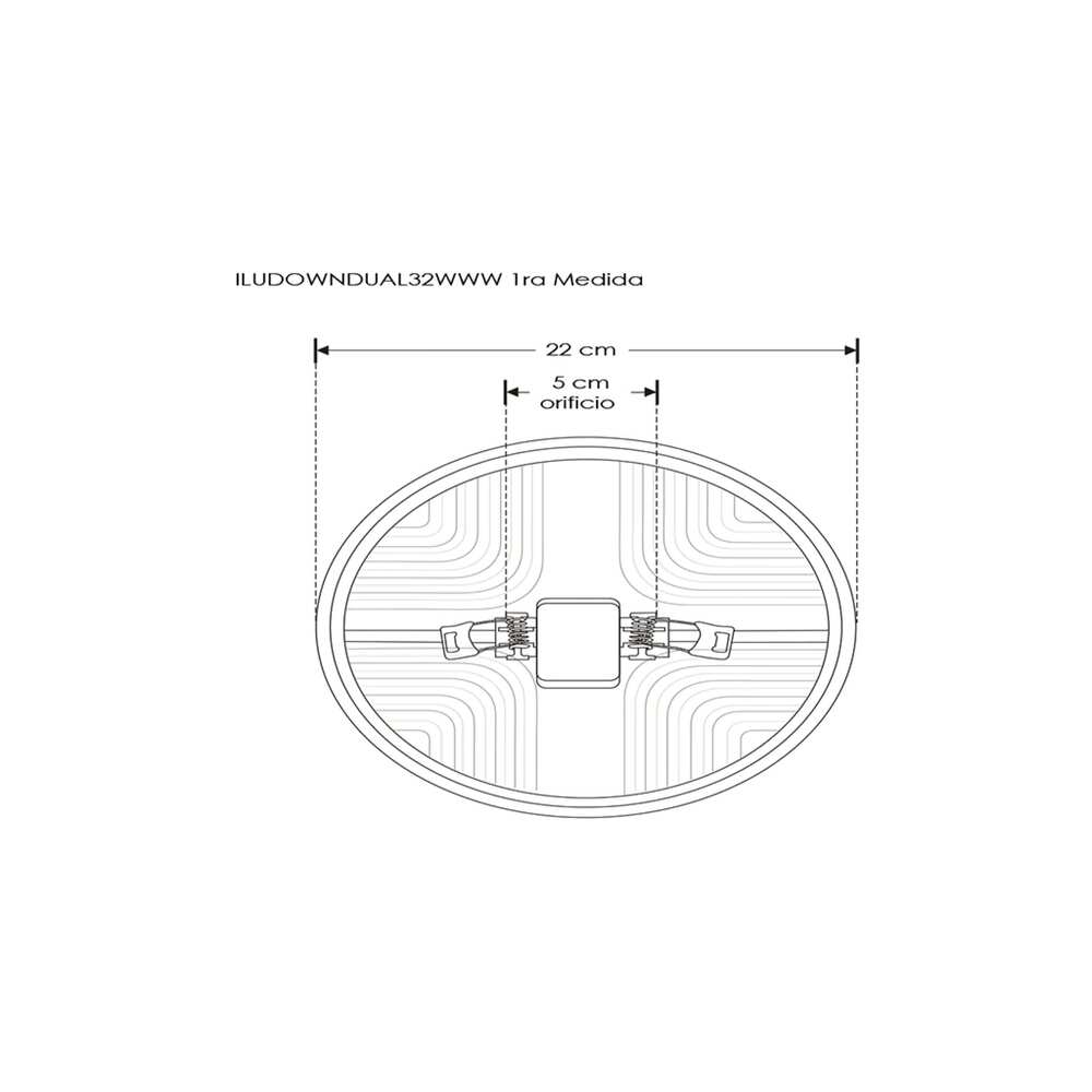 LUMINARIO DE TECHO REDONDO LED EMPOTRADO AJUSTABLE (4.9CM-18.5CM) SOBREPONER/TECHO 32W BLANCO 120 DIFUSOR POLICARBONATO 85-265V IP20 ILUMILEDS